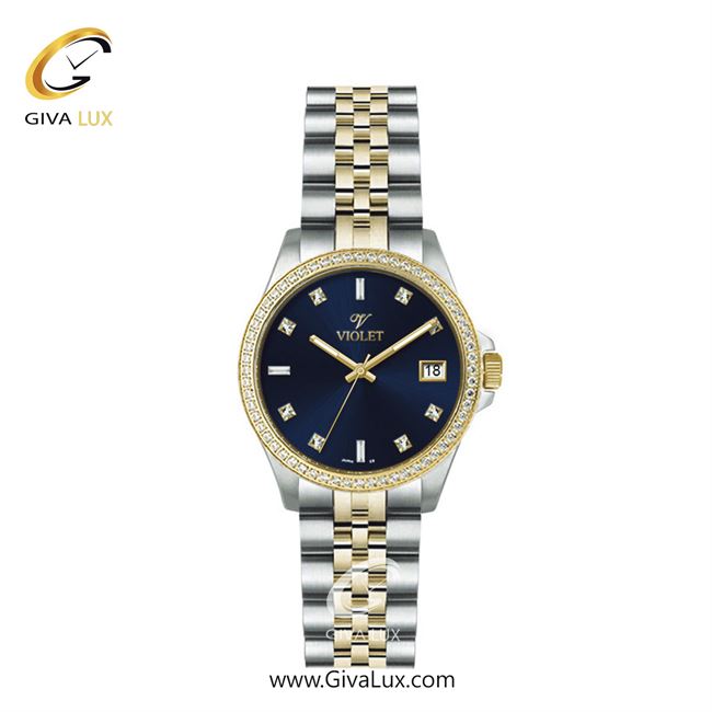 ساعت مچی اورجینال زنانه ویولت VIOLET طلایی-نقره ای | طلایی-نقره ای| سرمه ای| کد رفرنس 0560/2 | 0574/2